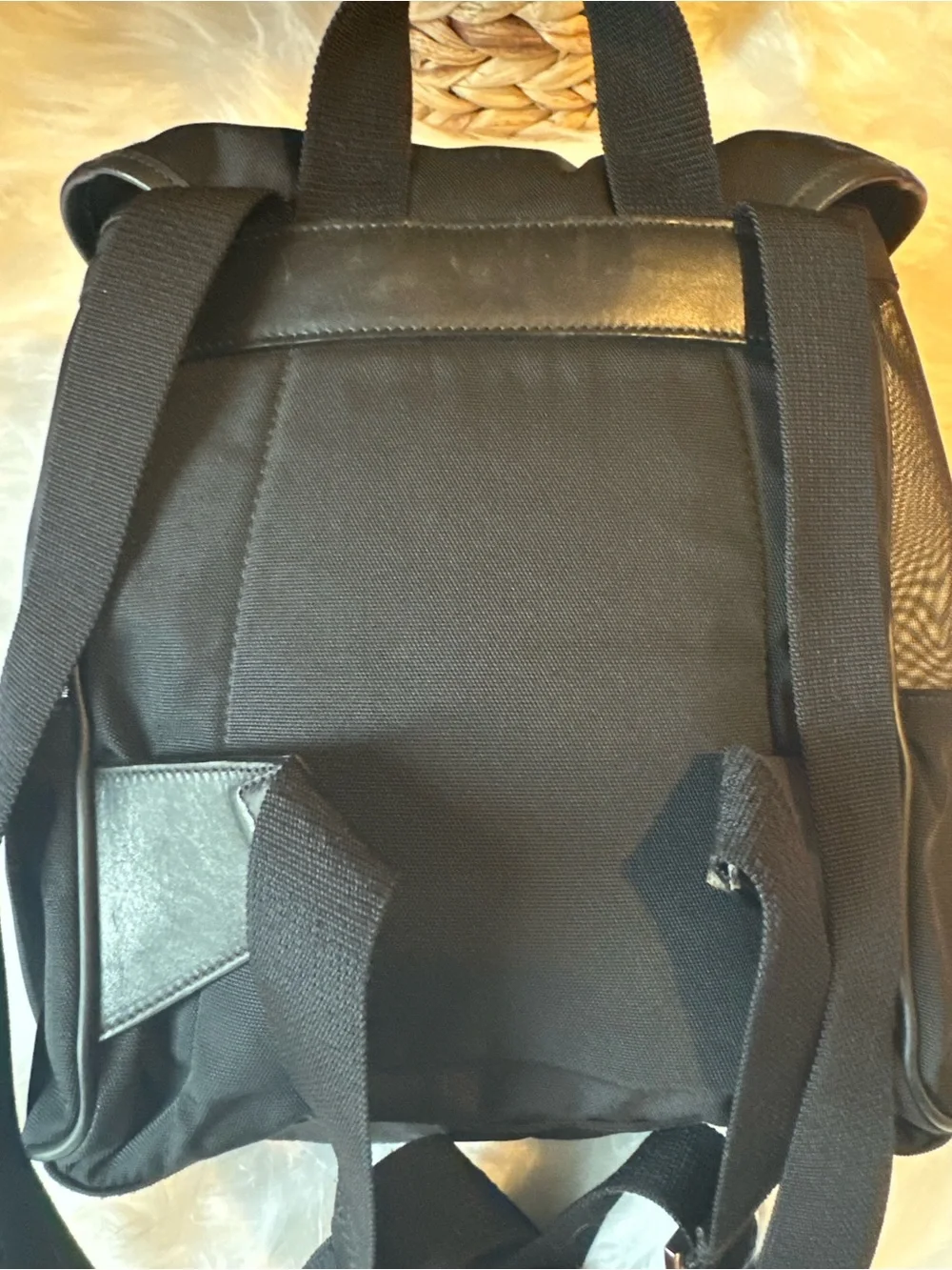Vintage Gucci Black Nylon Leather Backpack